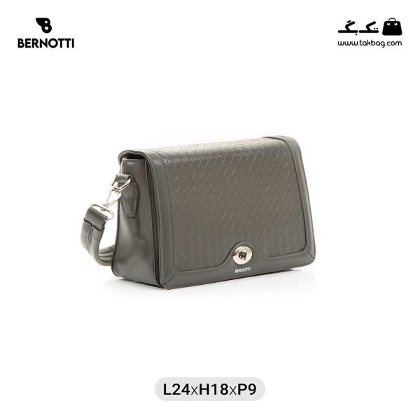 کیف رودوشی زنانه کد TB-6280 برند برنوتی رنگ طوسی از جلو ( Bernotti tb-6280 )