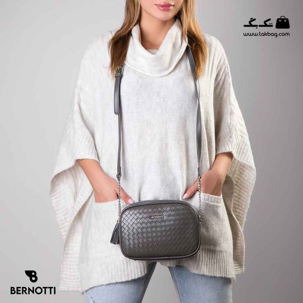 کیف رودوشی زنانه کد TB-6290 برند برنوتی رنگ طوسی با مدل ( Bernotti tb-6290 )