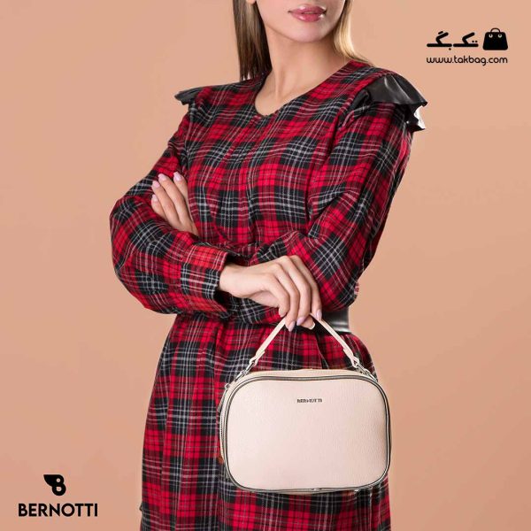 کیف رودوشی زنانه کد TB-6340 برند برنوتی رنگ کمل با مدل ( Bernotti tb-6340 )