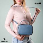 کیف رودوشی زنانه کد TB-6340 برند برنوتی رنگ آبی تیره با مدل ( Bernotti tb-6340 )