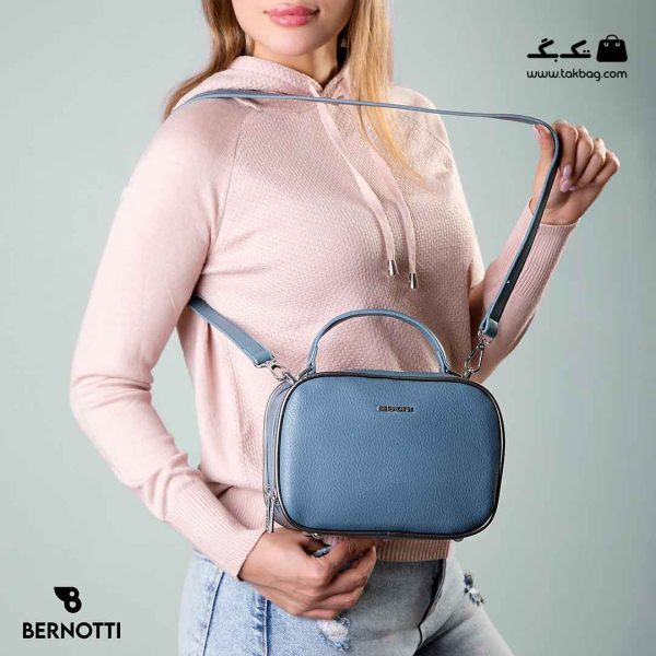 کیف رودوشی زنانه کد TB-6340 برند برنوتی رنگ آبی تیره با مدل ( Bernotti tb-6340 )