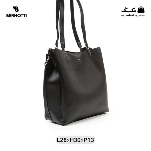 کیف رودوشی زنانه کد TB-6350 برند برنوتی رنگ مشکی از جلو ( Bernotti tb-6350 )