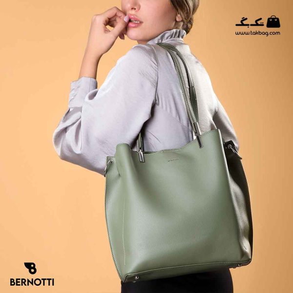 کیف رودوشی زنانه کد TB-6350 برند برنوتی رنگ سبز با مدل ( Bernotti tb-6350 )