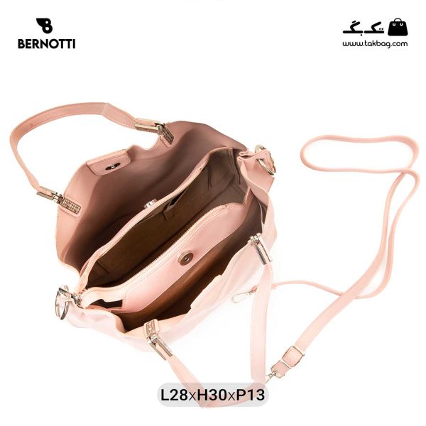 کیف رودوشی زنانه کد TB-6350 برند برنوتی رنگ صورتی از بالا ( Bernotti tb-6350 )