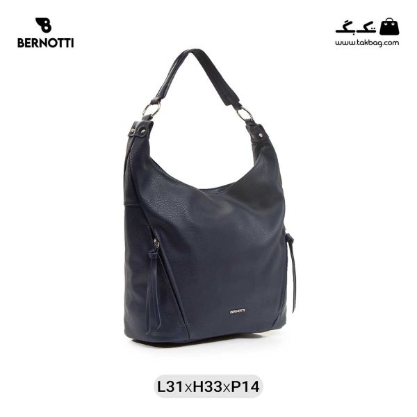 کیف رودوشی زنانه کد TB-6370 برند برنوتی رنگ آبی تیره ( سورمه ای) از جلو ( Bernotti tb-6370 )