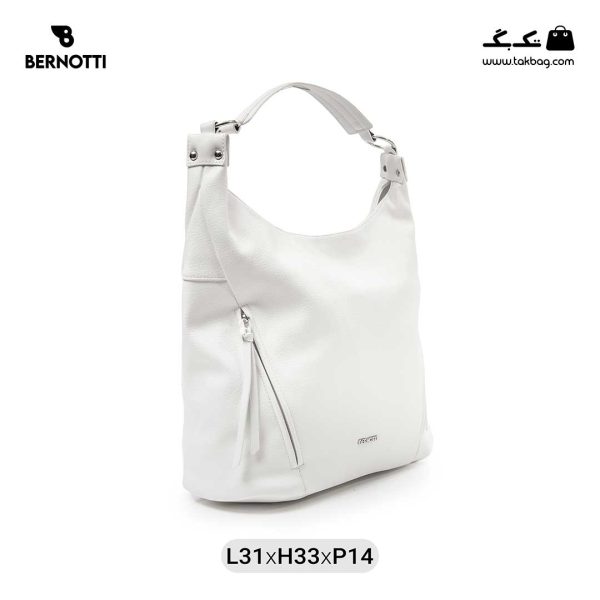 کیف رودوشی زنانه کد TB-6370 برند برنوتی رنگ سفید از جلو ( Bernotti tb-6370 )