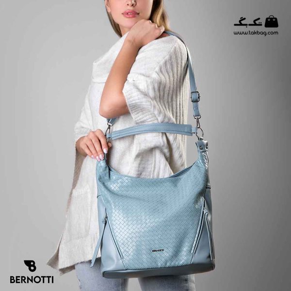 کیف رودوشی زنانه کد TB-6380 برند برنوتی رنگ آبی با مدل ( Bernotti tb-6380 )