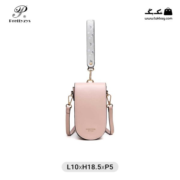 کیف رودوشی زنانه کد prettyzys L060 برند پرتی رنگ صورتی از جلو ( prettyzys L060 )