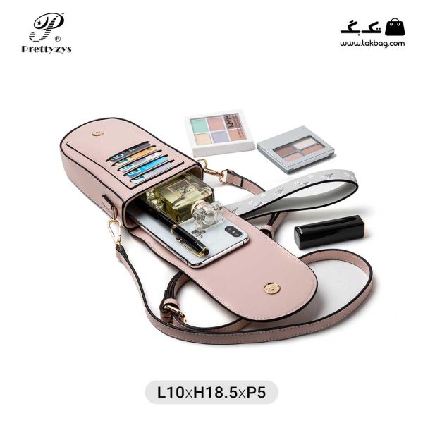 کیف رودوشی زنانه کد prettyzys L060 برند پرتی رنگ صورتی از جلو ( prettyzys L060 )