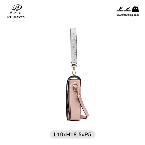 کیف رودوشی زنانه کد prettyzys L060 برند پرتی رنگ صورتی از کنار( prettyzys L060 )