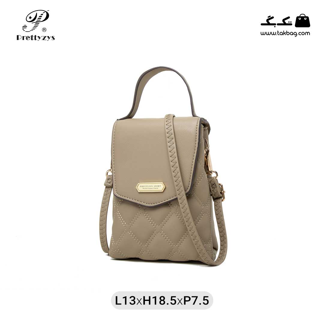Prettyzys-L143-(gray-green-color-front2) کیف رودوشی زنانه کد L143 برند پرتی(prettyzys) - Image 1
