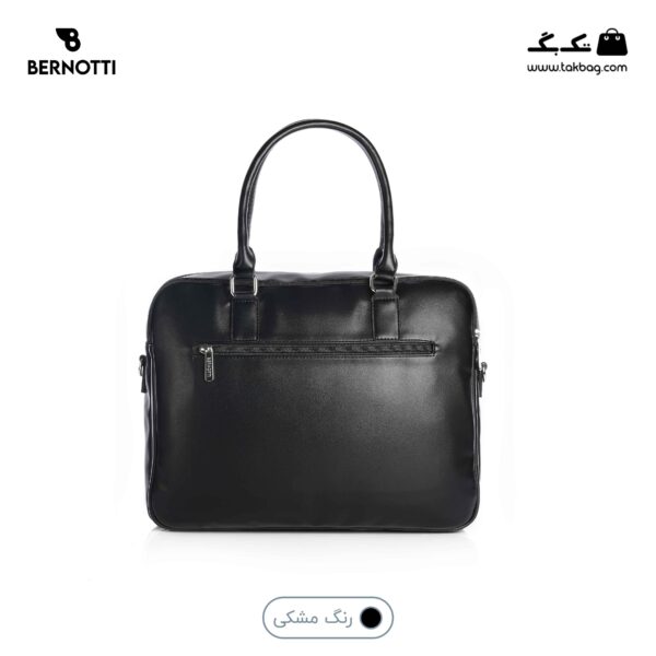 کیف اداری کد TB-6422 برند برنوتی رنگ مشکی از پشت محصول( Bernotti tb-6422 )