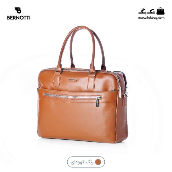 کیف اداری کد TB-6422 برند برنوتی رنگ قهوه ای از جلو محصول ( Bernotti tb-6422 )