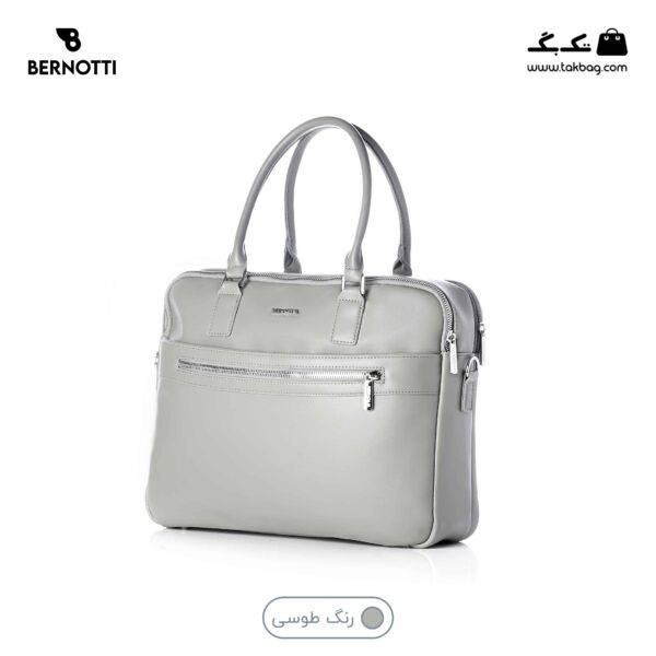 کیف اداری کد TB-6422 برند برنوتی رنگ طوسی از جلو محصول ( Bernotti tb-6422 )