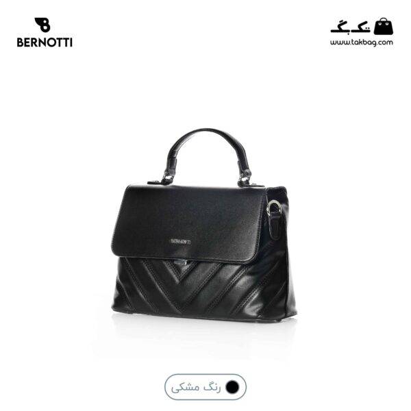 کیف دوشی کد TB-6425 برند برنوتی رنگ مشکی از جلو محصول ( Bernotti tb-6425 )