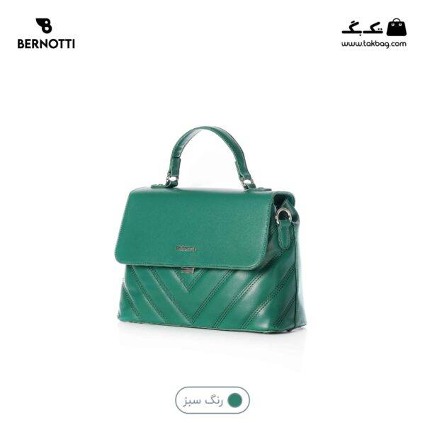 کیف دوشی کد TB-6425 برند برنوتی رنگ سبز از جلو محصول ( Bernotti tb-6425 )