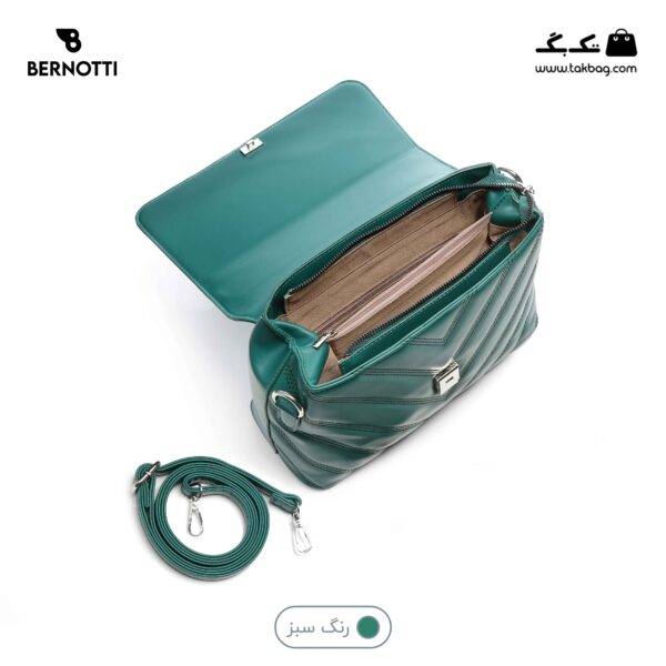 کیف دوشی کد TB-6425 برند برنوتی رنگ سبز از بالا محصول ( Bernotti tb-6425 )