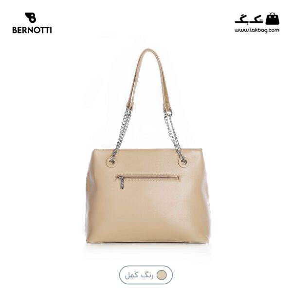 کیف رو دوشی کد TB-6414 برند برنوتی رنگ کرم از پشت محصول ( Bernotti tb-6414 )