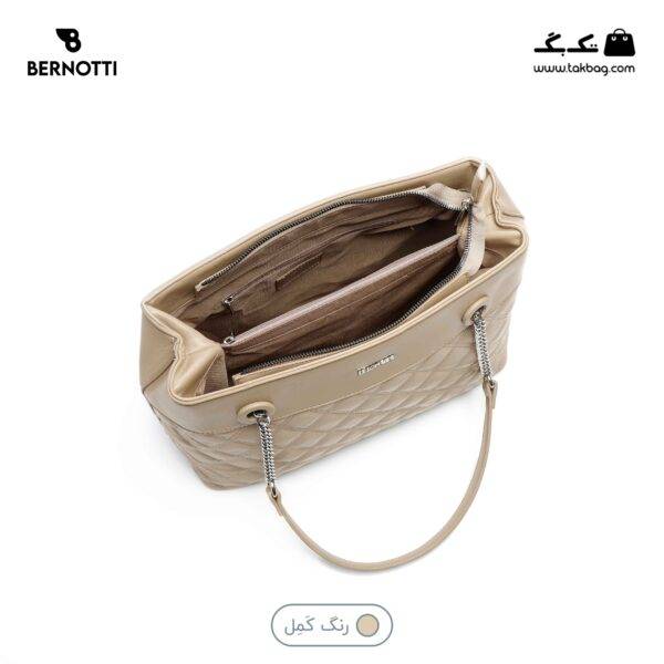 کیف رو دوشی کد TB-6414 برند برنوتی رنگ کرم از بالای محصول ( Bernotti tb-6414 )