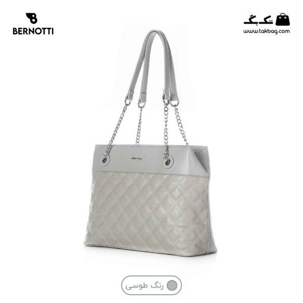 کیف رو دوشی کد TB-6414 برند برنوتی رنگ طوسی از جلو محصول ( Bernotti tb-6414 )