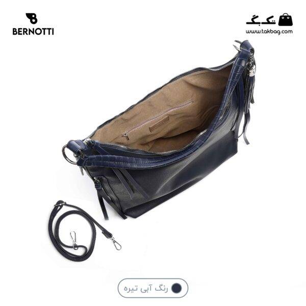 کیف رودوشی زنانه کد TB-6421 برند برنوتی رنگ آبی تیره از بالا محصول( Bernotti tb-6421 )