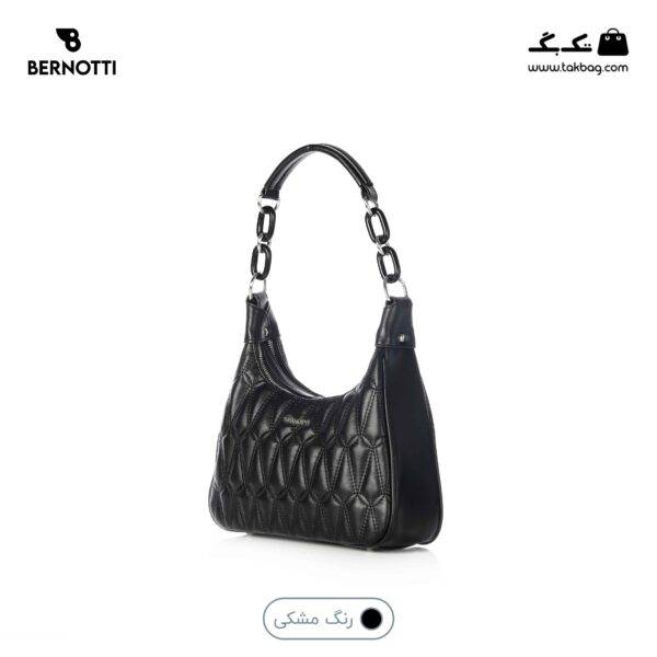 کیف دوشی کد TB-6418 برند برنوتی رنگ مشکی از جلو محصول ( Bernotti tb-6418 )