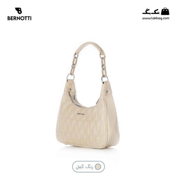 کیف دوشی کد TB-6418 برند برنوتی رنگ کرم از جلو محصول ( Bernotti tb-6418 )