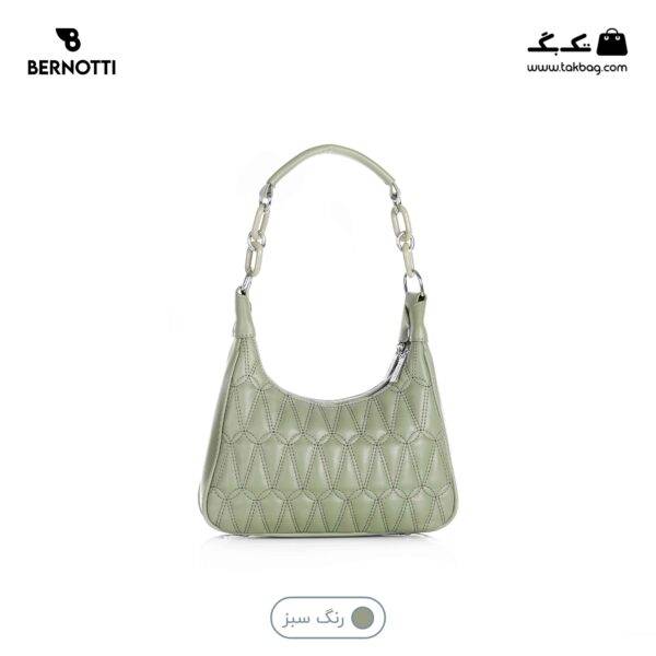 کیف دوشی کد TB-6418 برند برنوتی رنگ سبز از پشت محصول ( Bernotti tb-6418 )