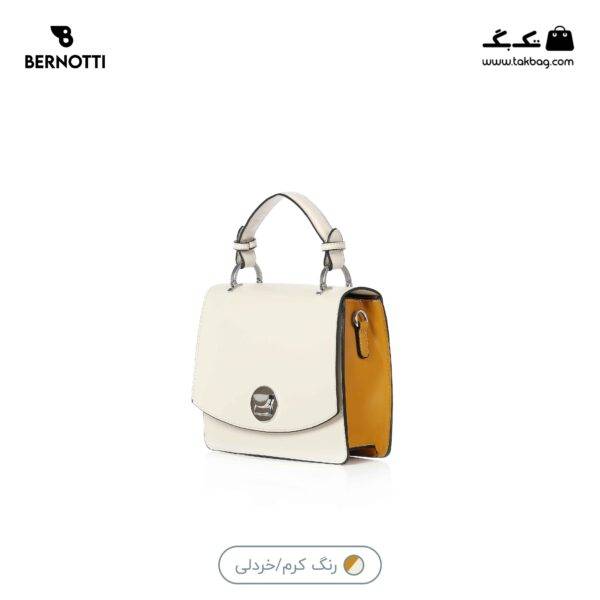 کیف کراس بادی کد TB-6420 برند برنوتی رنگ کرم/ خردلی از جلوی محصول( Bernotti tb-6420 )