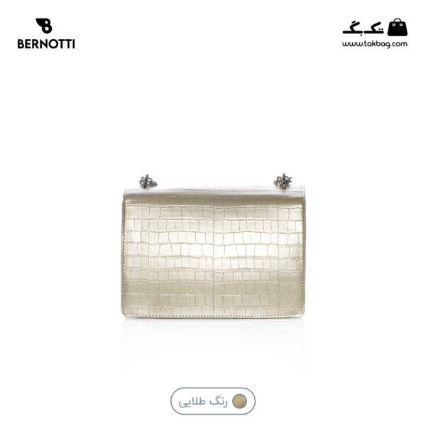 کیف دوشی کد TB-6423 برندبرنوتی رنگ طلایی از پشت محصول ( Bernotti tb-6423 )