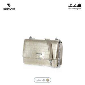 کیف دوشی کد TB-6423 برند برنوتی رنگ طلایی از جلو محصول ( Bernotti tb-6423 )