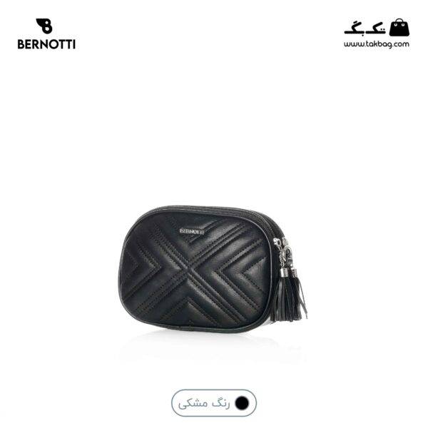 کیف کراس بادی کد TB-6426 برند برنوتی رنگ مشکی از جلو محصول ( Bernotti tb-6426 )